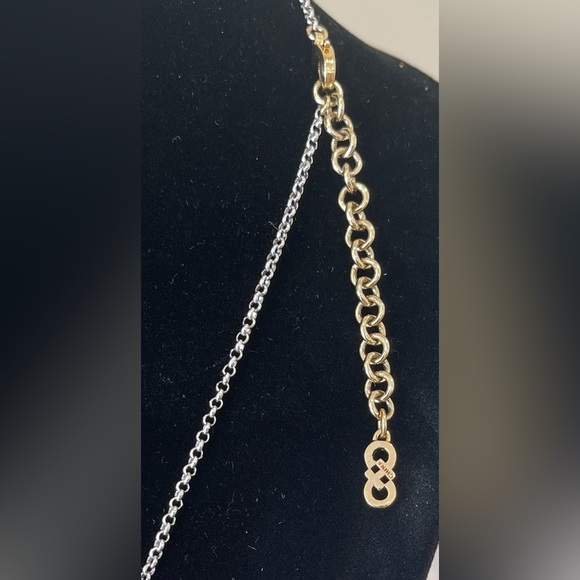 Cole Haan retired Two tone long Y necklace with precious stones and claw charm - Picture 4 of 7